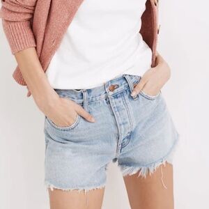 Madewell Relaxed Denim Shorts Cedarcroft Wash Distressed Jeans